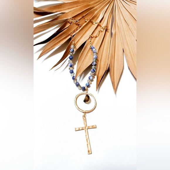Boho cross necklace S566 - Picture 1 of 2